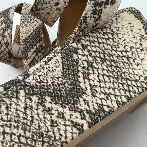 Qupid Blondie 20 Taupe Snake Platform Wedge Sandals Womens Size 6 - Picture 10 of 10